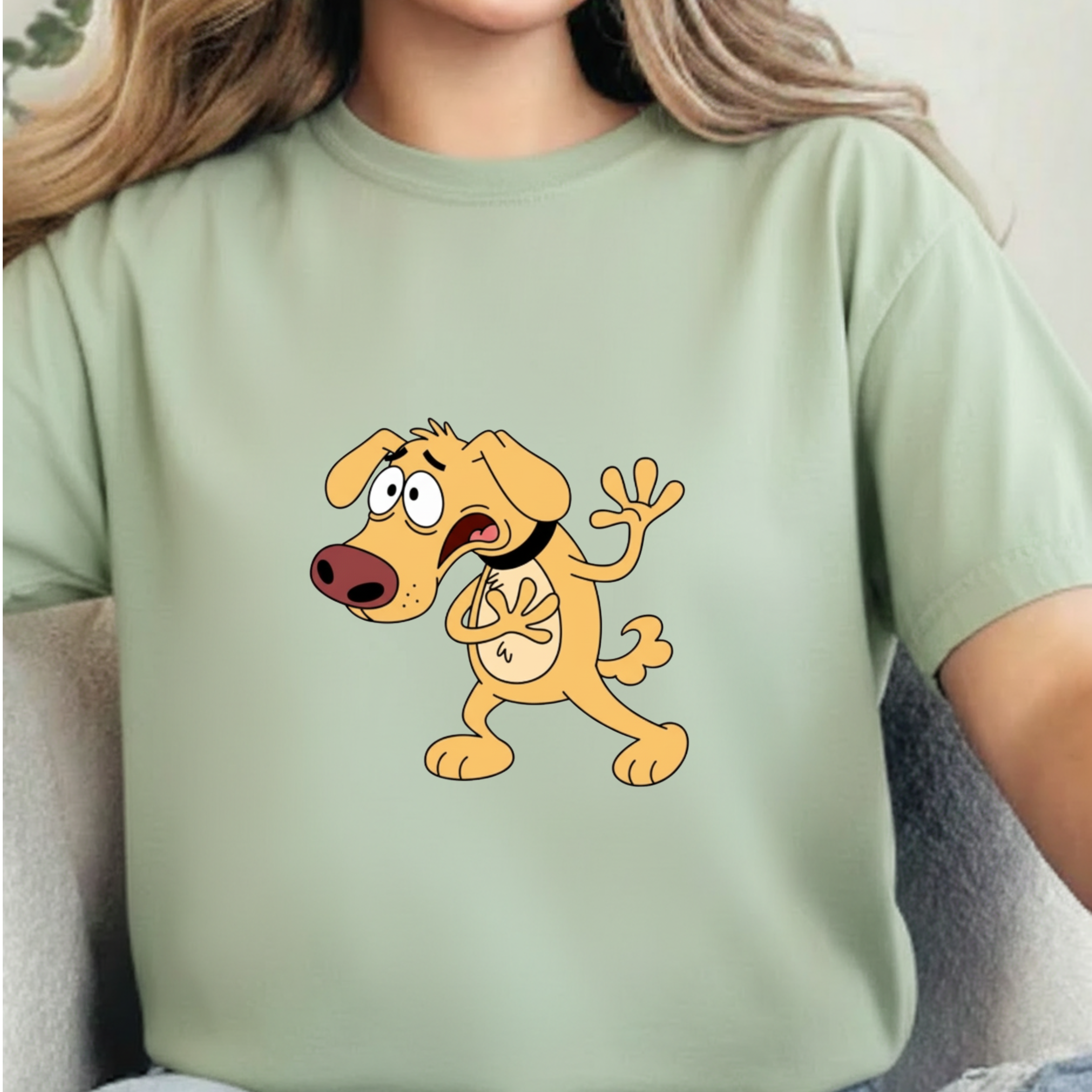 Cartoon Shocked Dog T-Shirt — Funny Animated Pup Graphic Tee